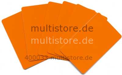 Plastikkarten beidseitig Orange PVC Offset 0,76