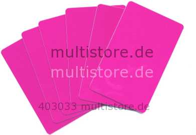 Plastikkarten beidseitig Pink neon PVC Offset 0,76