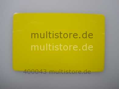 Plastikkarten gelb 0,5mm PVC Sondermaß 85,72x50mm