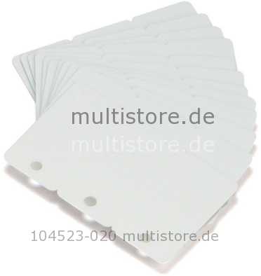 Zebra white 30 mil PVC cards 3-Up breakaway key tags